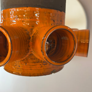 Hängelampe orange braun Keramik