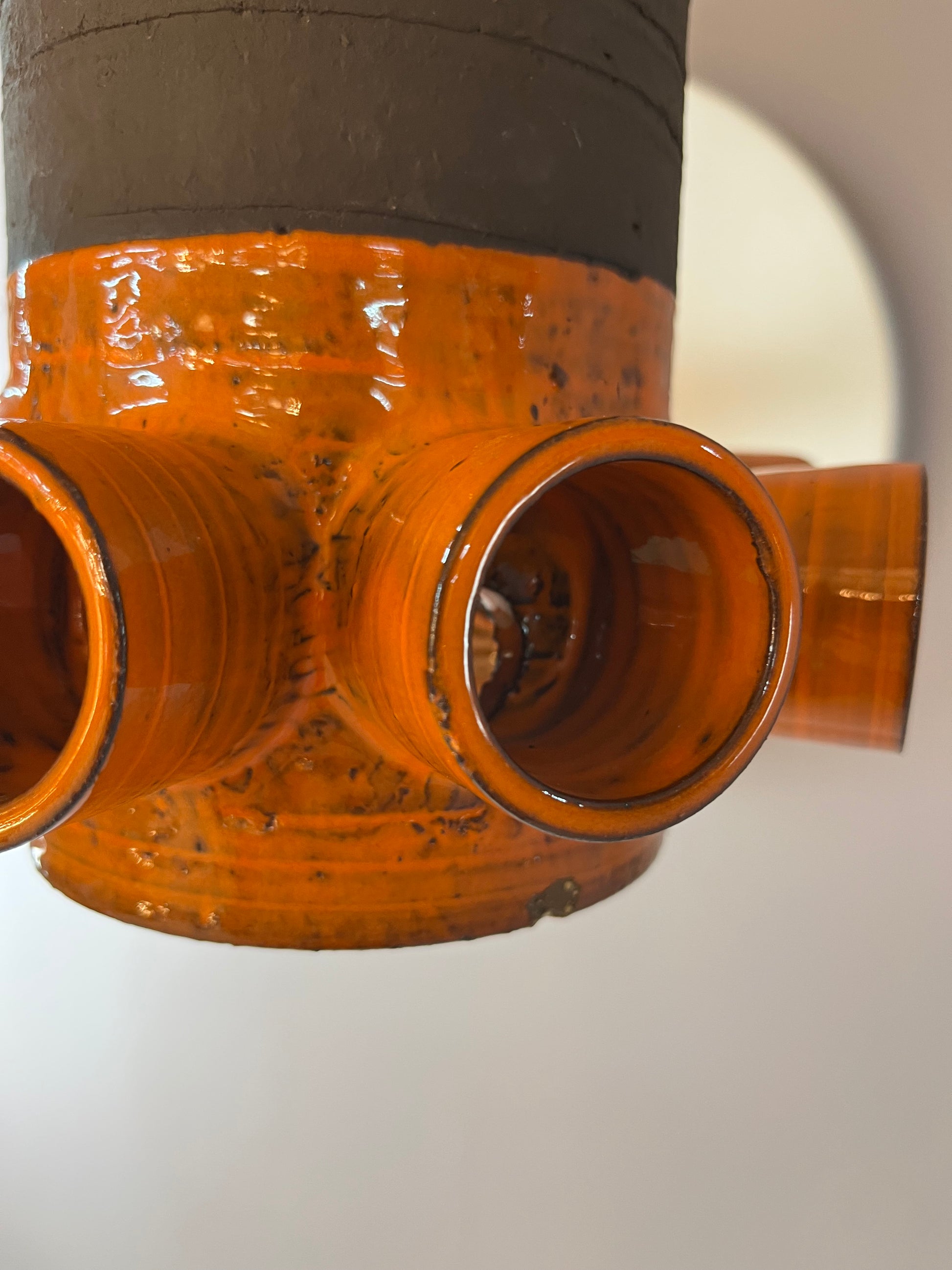 Hängelampe orange braun Keramik