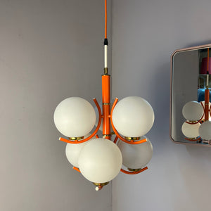 Kronleuchter weiß orange von Richard Essig