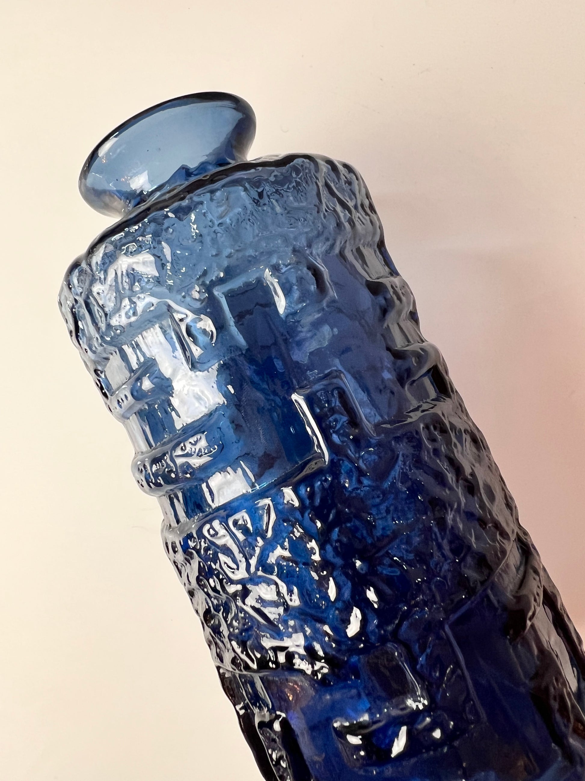 Vase blau Glas von Göte Augutsson für Ruda Glasbruk