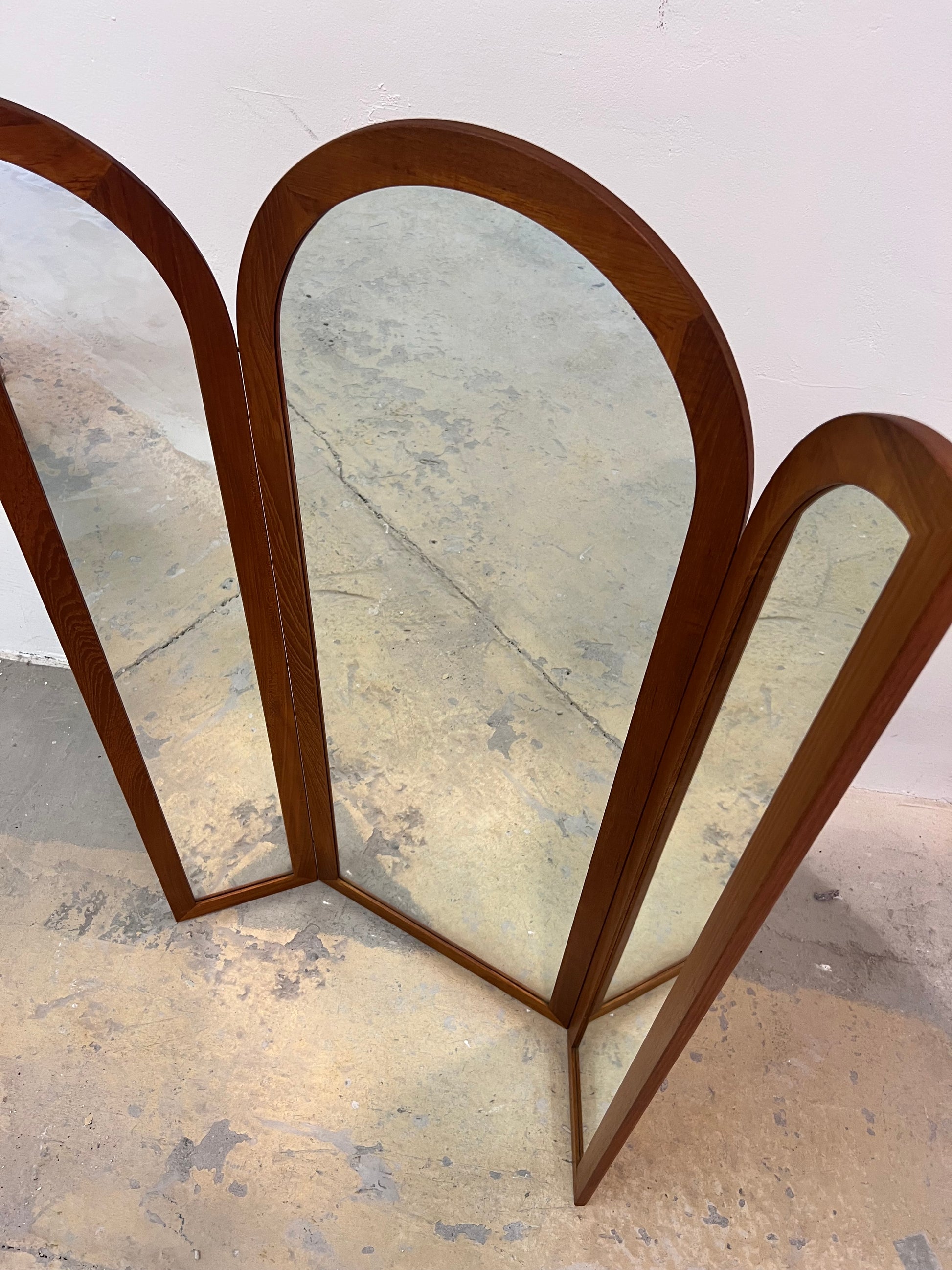 Klappbarer Wandspiegel Teak von Fakse Furniture aus Dänemark