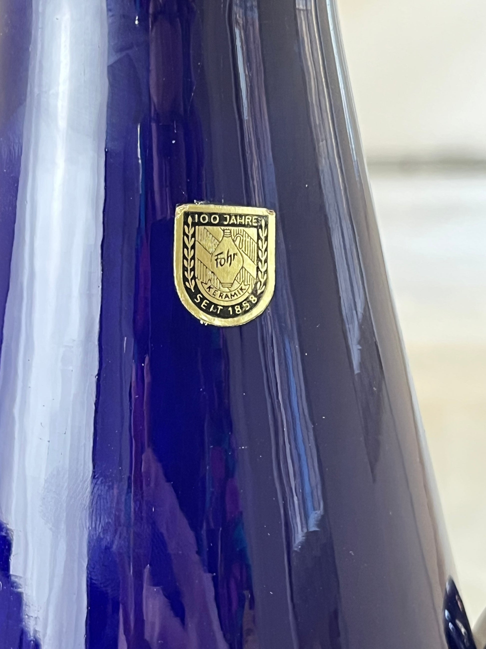 Vase 408-30 Fat Lava Königsblau von Fohr Keramik