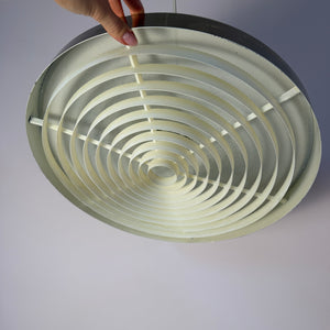 Hängelampe silber weiß mit Gitteroptik aus Dänemark
