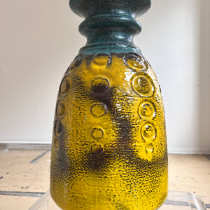 Bodenvase Fat Lava gelb von Carstens Keramik West Germany