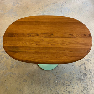 Ovaler Esstisch Teak mit neuem Tischgestell Glostrup