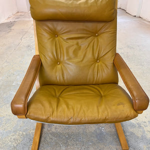 Sessel Siesta Echtleder von Ingmar Relling für Westnofa