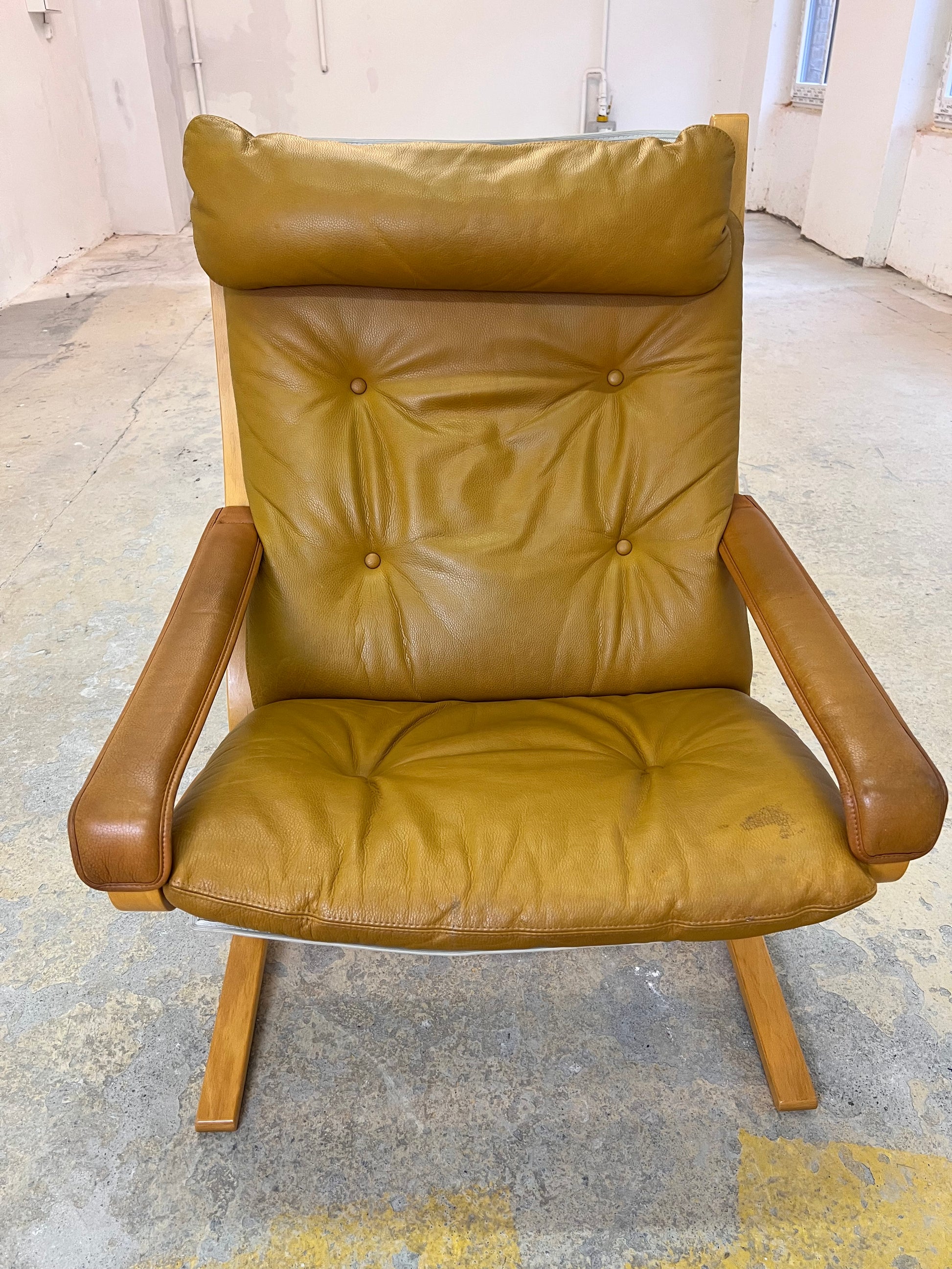 Sessel Siesta Echtleder von Ingmar Relling für Westnofa