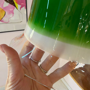 Hängelampe grün weiß Glas von Peill & Putzler