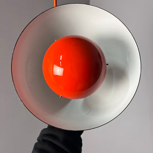 Hängelampe Flowerpot VP1 orange Emaille von Verner Panton für Louis Poulsen