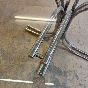 Runder Esstisch ∅ 120 cm Glas & Chrom von Gastone Rinaldi