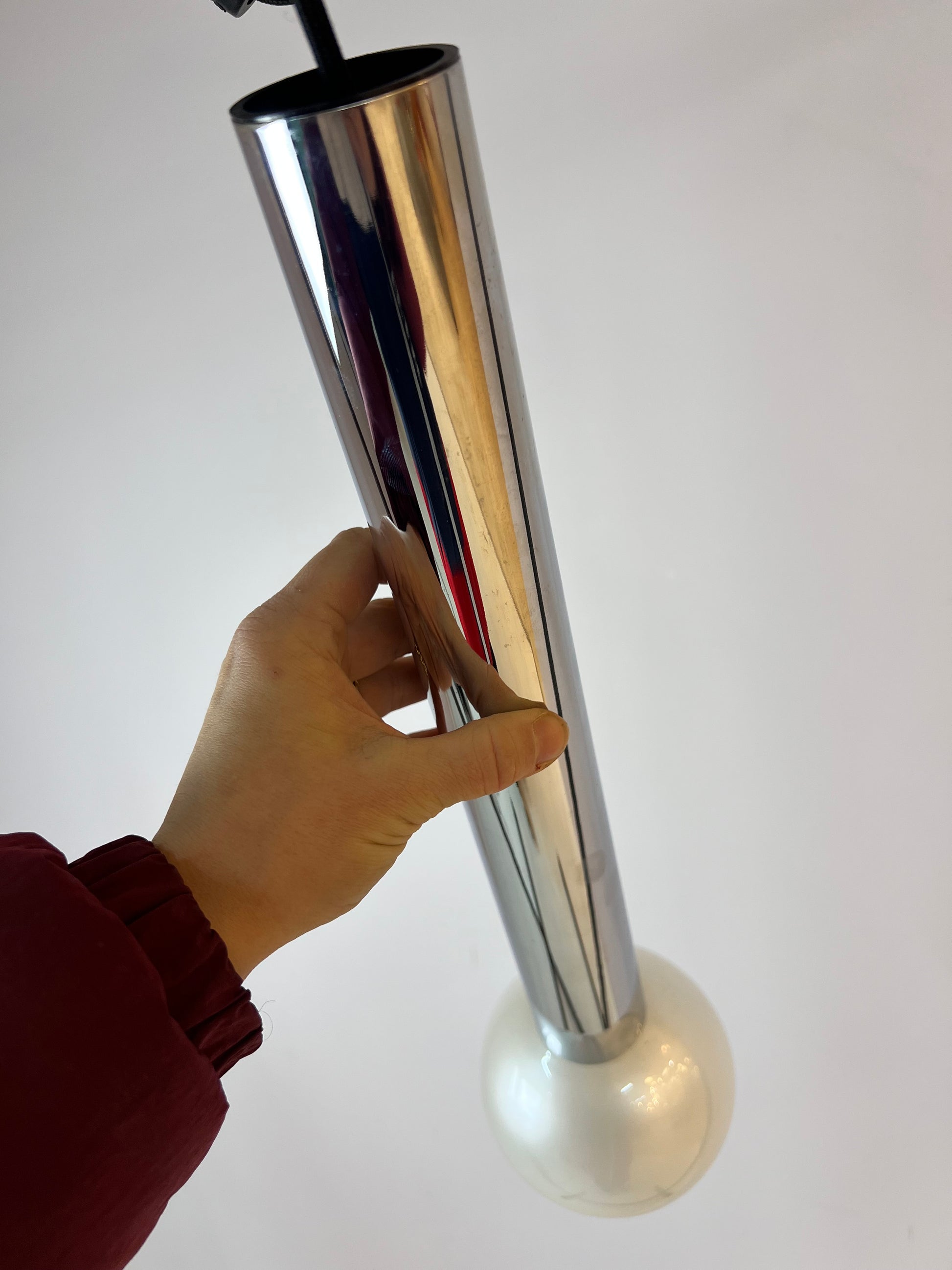 Hängelampe Big Globe Perlmutt Chrom von Motoko Ishii für STAFF