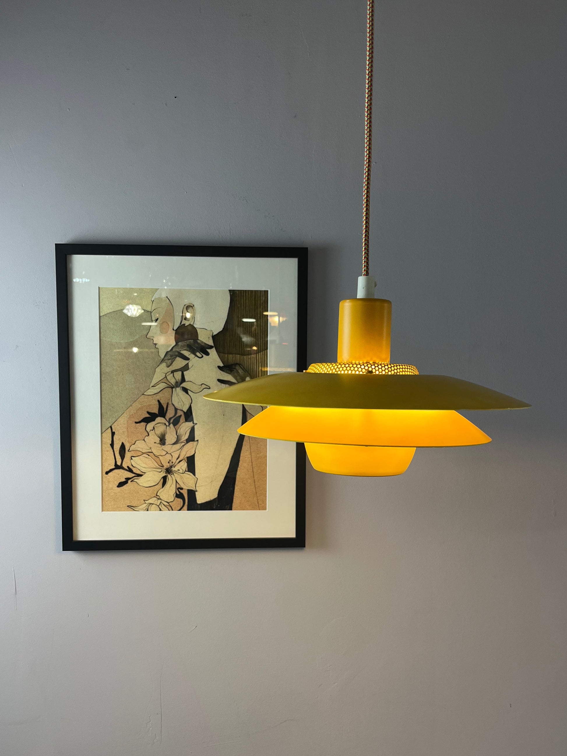 Lamellenlampe gelb aus Dänemark