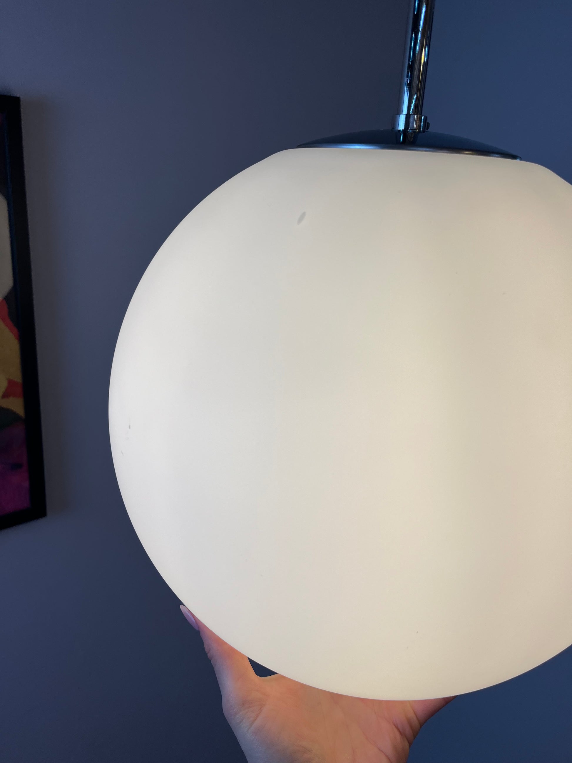 Kugellampe weiß Chrom von Glashütte Limburg