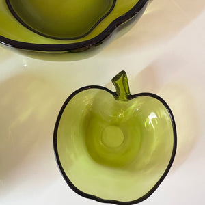 Set: 14x Schalen grüner Apfel Glas