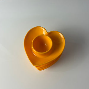 Set: 4x Eierbecher Herz gelb