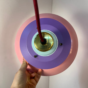 Lamellenlampe neu lackiert mint rosa lila aus Dänemark