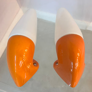 Set: 2x Wandlampe Modell 6035 orange von Sigvard Bernadotte für Ifö