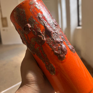 Vase Fat Lava 6-20 orange von Scheurich West Germany