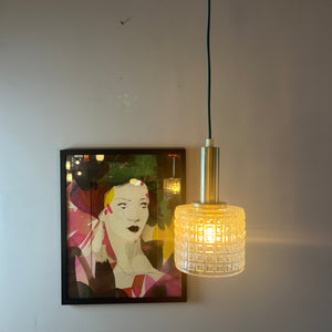 Hängelampe Glas Metall aus Dänemark