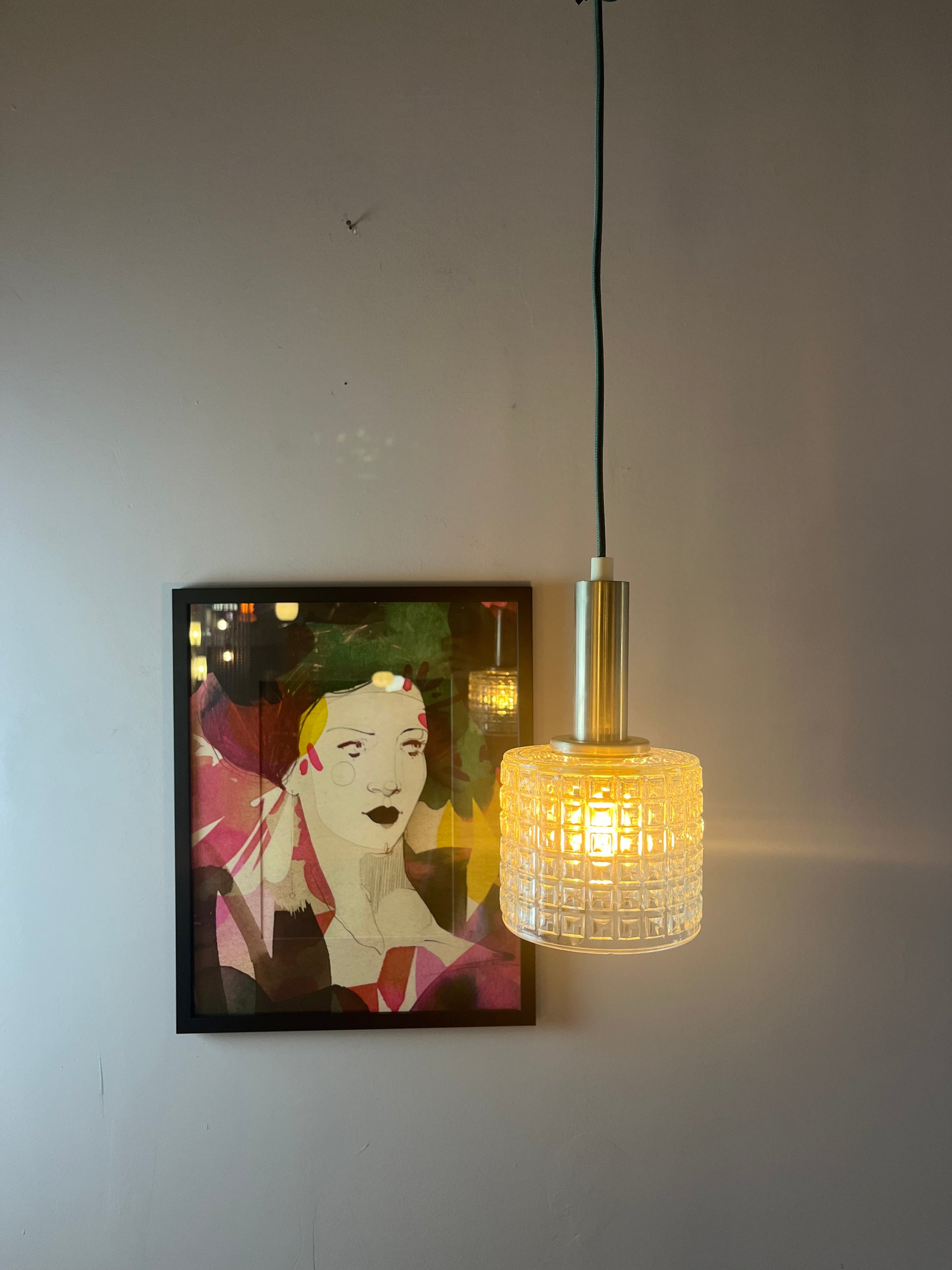 Hängelampe Glas Metall aus Dänemark