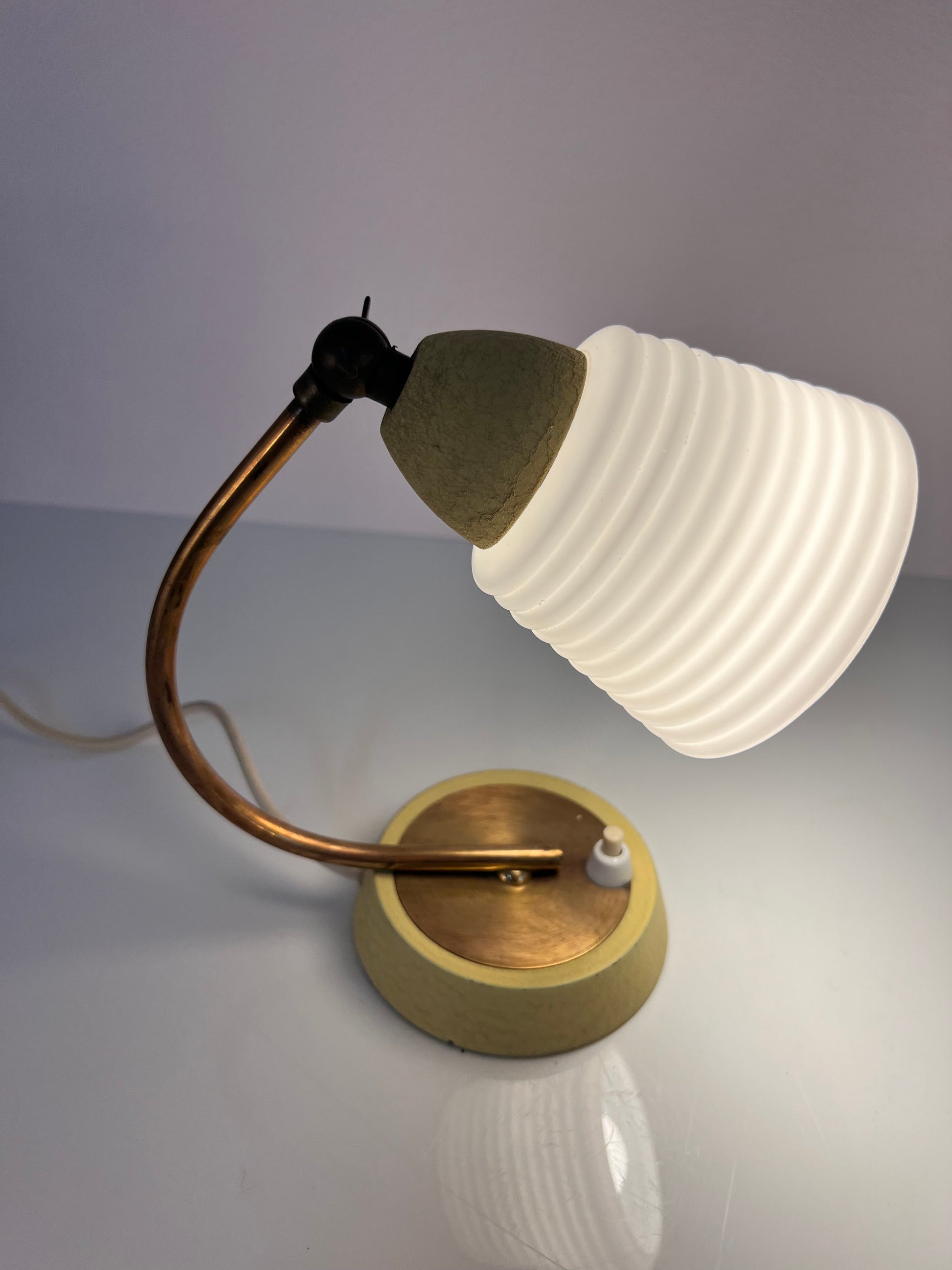 Schreibtischlampe Messing mit Glasschirm