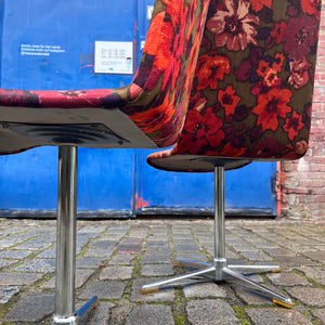 Set: 2x Drehstuhl rot floral von EKA Wohnmöbel