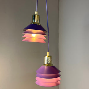 Lamellenlampe Modell Siam lila silber von Design Light
