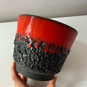 Blumentopf Fat Lava rot braun Keramik
