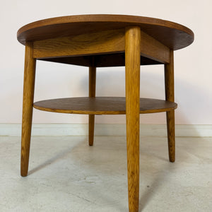 Runder Couchtisch Eiche & Teak aus Dänemark