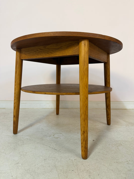 Runder Couchtisch Eiche & Teak aus Dänemark