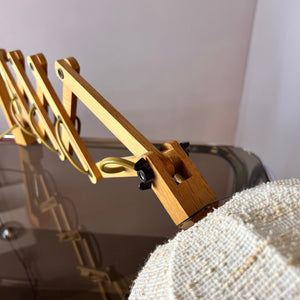 Scherenlampe beige Eiche