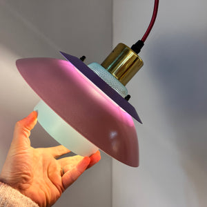 Lamellenlampe neu lackiert mint rosa lila aus Dänemark