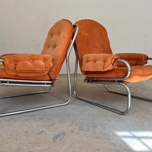 Sessel Halina orange Chrom von Hellerau