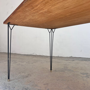 Esstisch Schreibtisch Teak mit original Hairpinlegs
