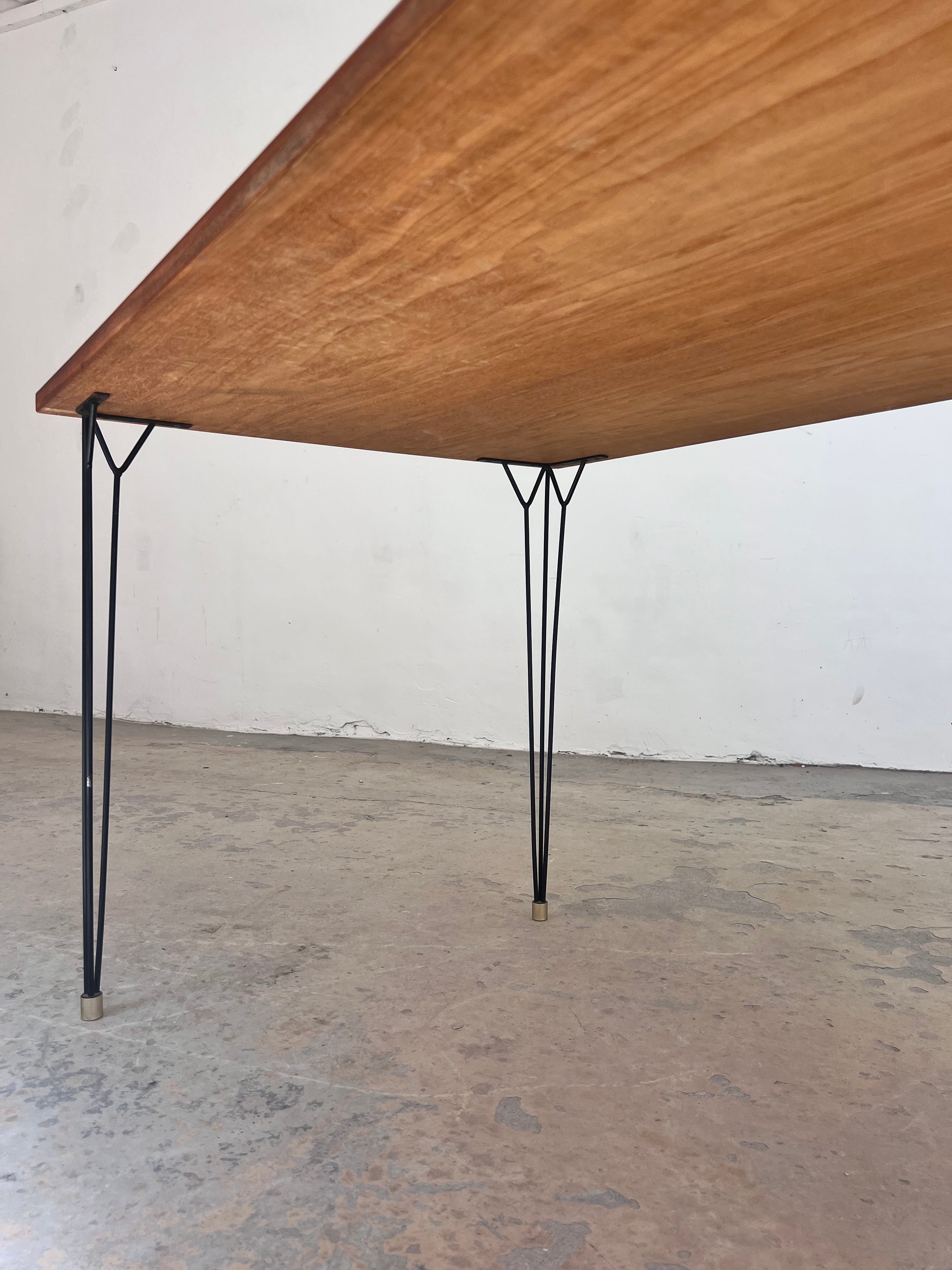 Esstisch Schreibtisch Teak mit original Hairpinlegs