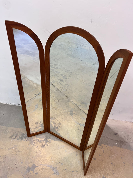 Klappbarer Wandspiegel Teak von Fakse Furniture aus Dänemark