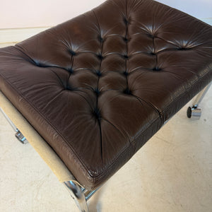Hocker Modell Bore dunkelbraun Chrom von Noboru Nakamura für IKEA