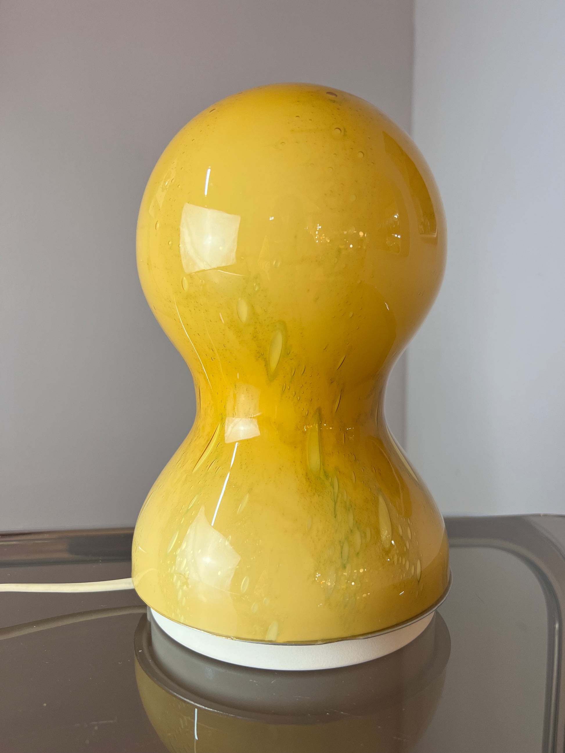 Tischlampe gelb Glas von Doria