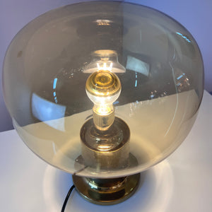 Tischlampe Messing Glas mundgeblasen
