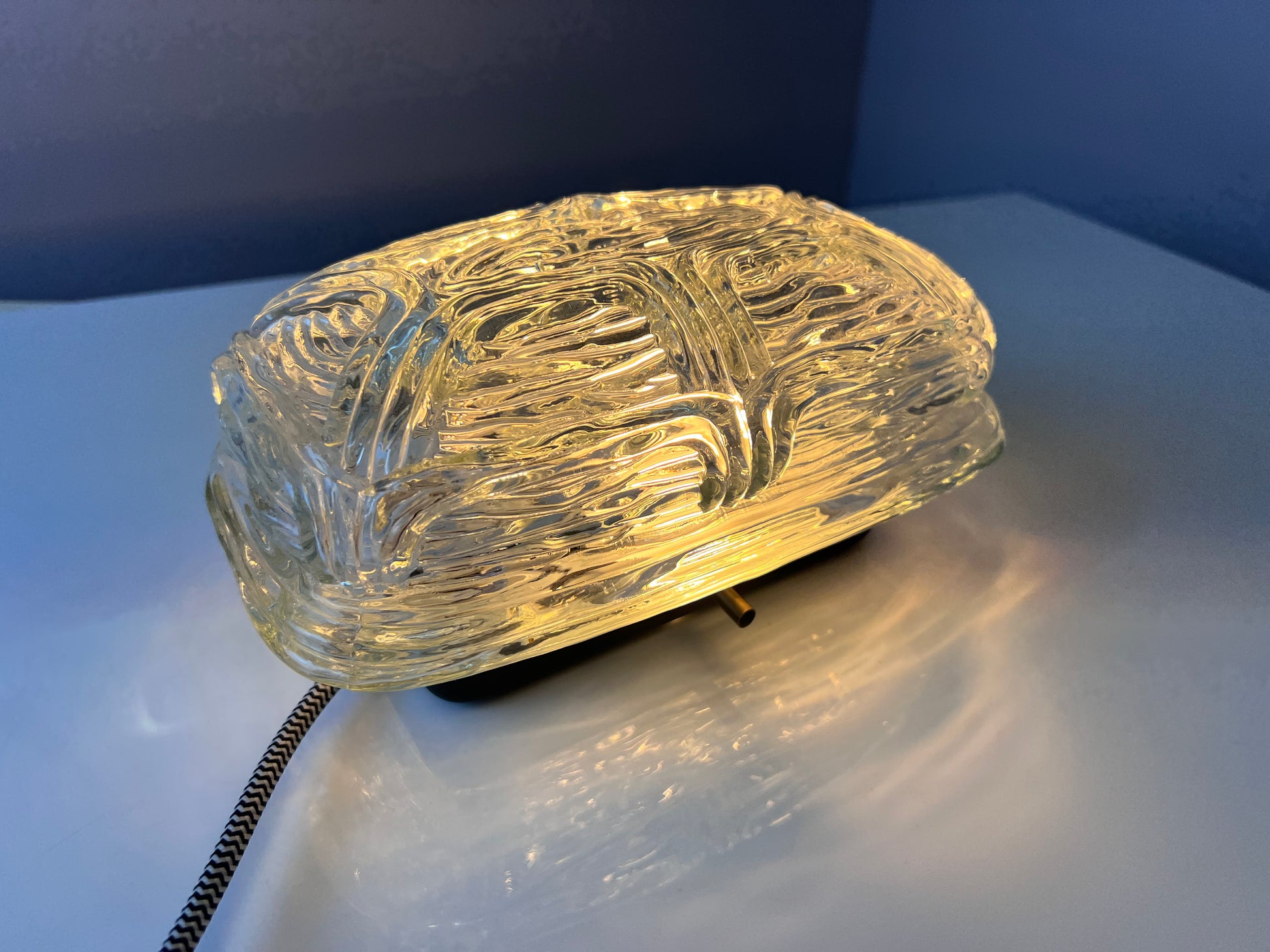 Wandlampe Strukturglas mit Kabel
