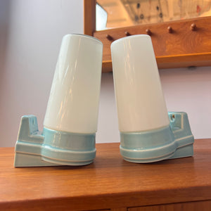 Set: 2x Wandlampe Modell 6080 hellblau von Sigvard Bernadotte für Ifö