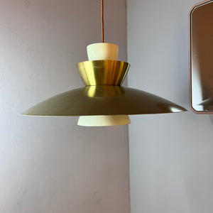 Lamellenlampe creme Messing