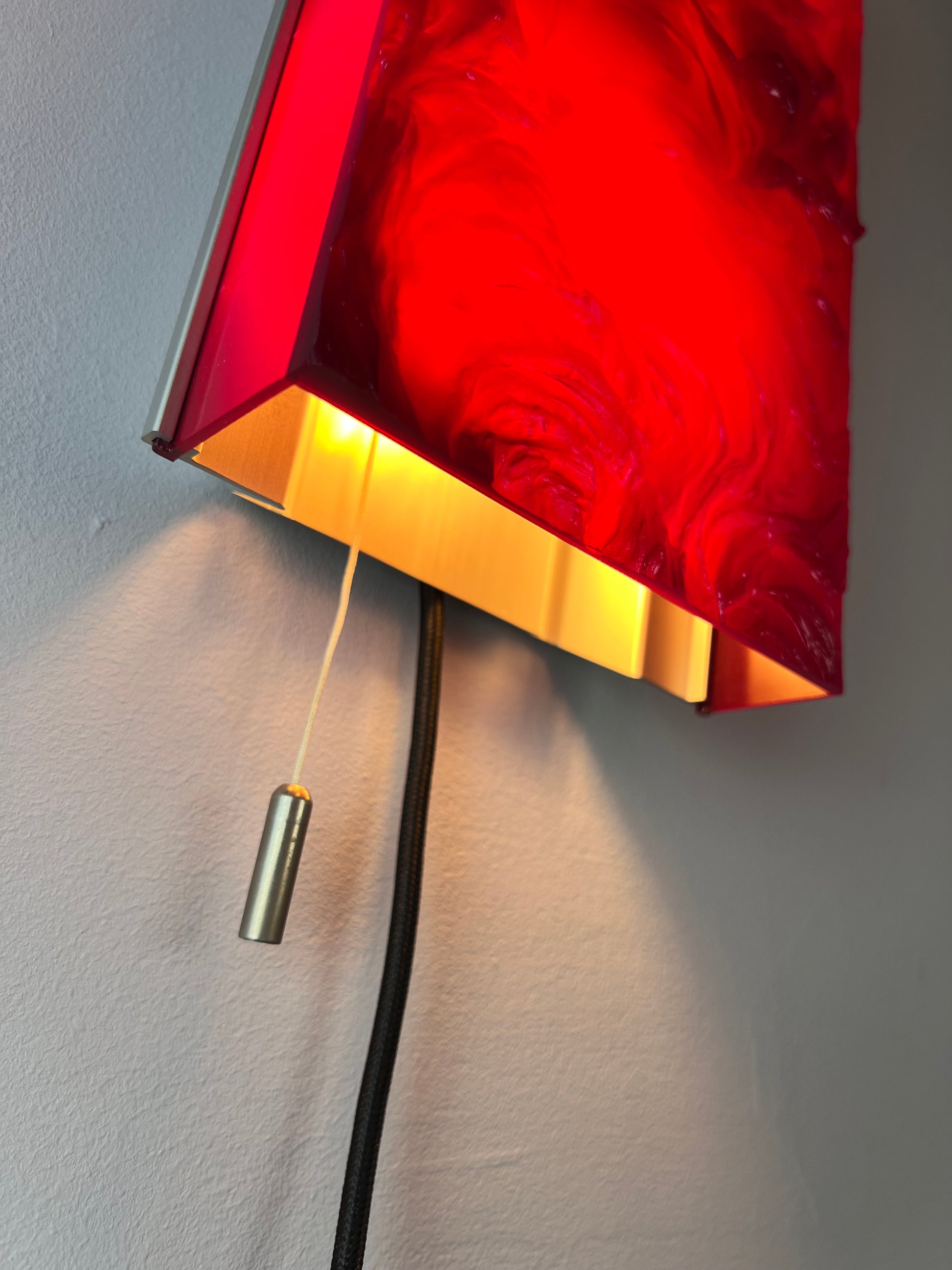 Wandlampe rot von Uwe Mersch 70er