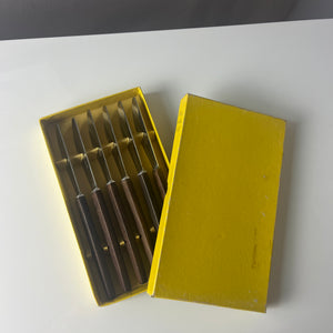 Set: 6x Buttermesser Teak in Box