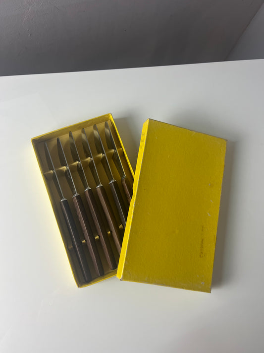 Set: 6x Buttermesser Teak in Box