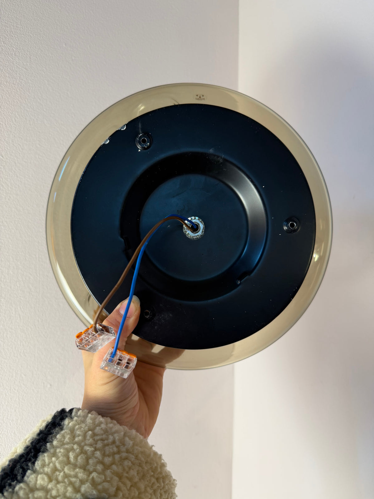 Kleine Wandlampe Futura Rauchglas Messing von Koch & Lowy für Peill & Putzler