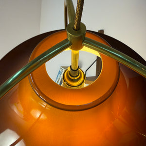 Hängelampe Modell Single braun orange von Jo Hammerborg für Fog & Mørup