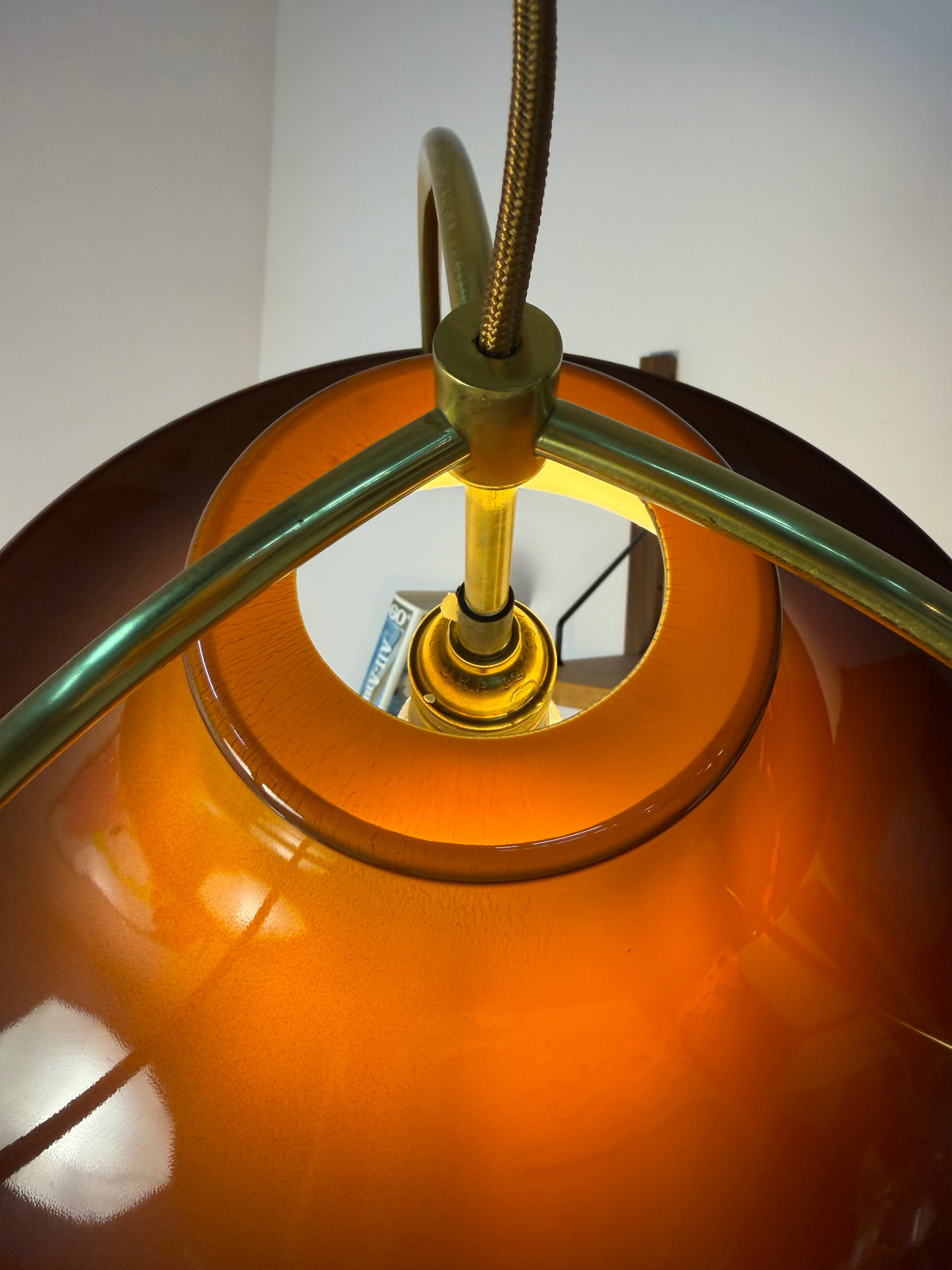 Hängelampe Modell Single braun orange von Jo Hammerborg für Fog & Mørup