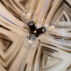 Hängelampe braun Glas Chrom handgearbeitet von Cristallux