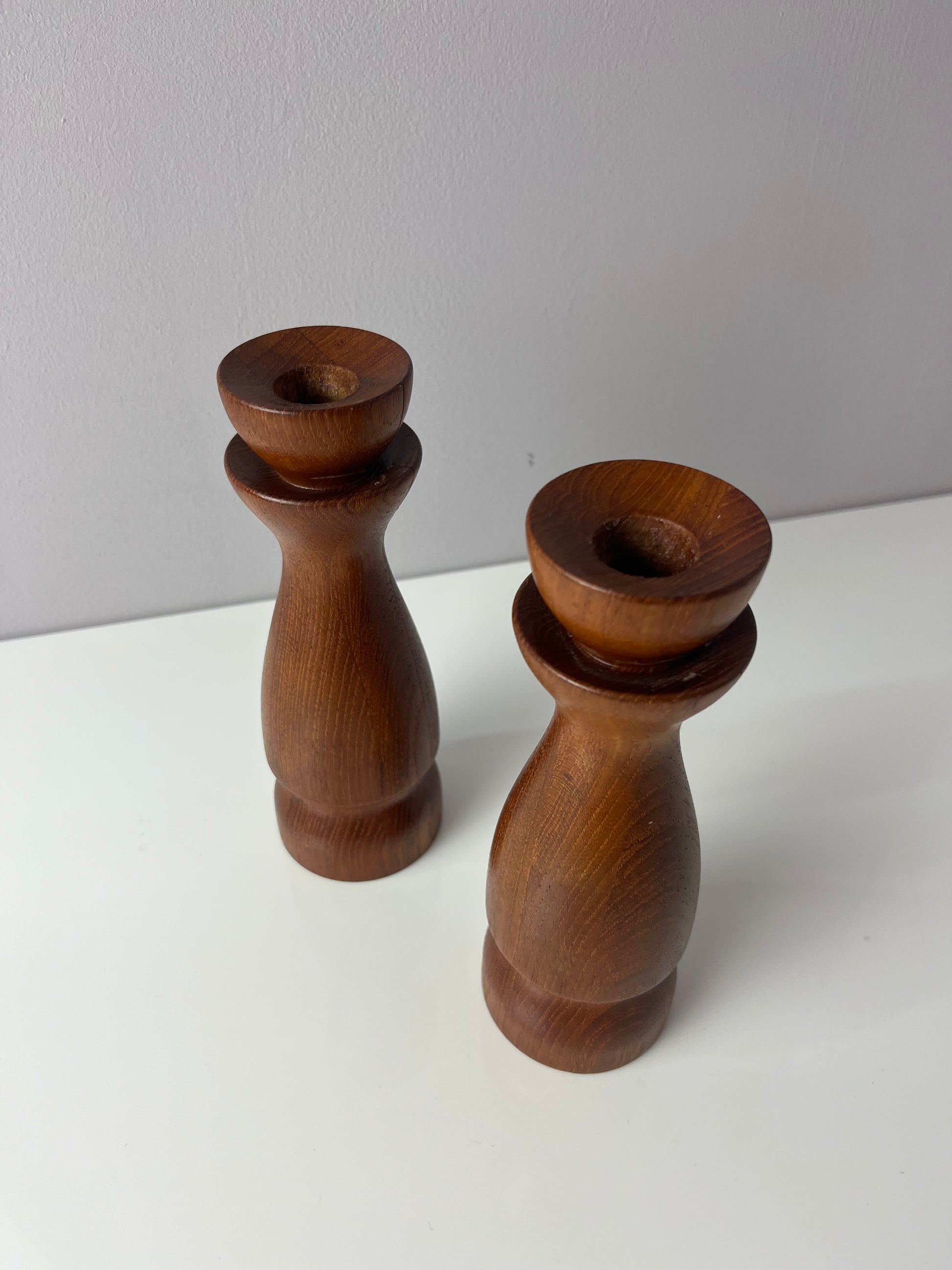 Set: 2x Kerzenständer Teak